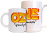 11 0z. & 15 0z. Coffemugs, with the 'Glass OZONE'